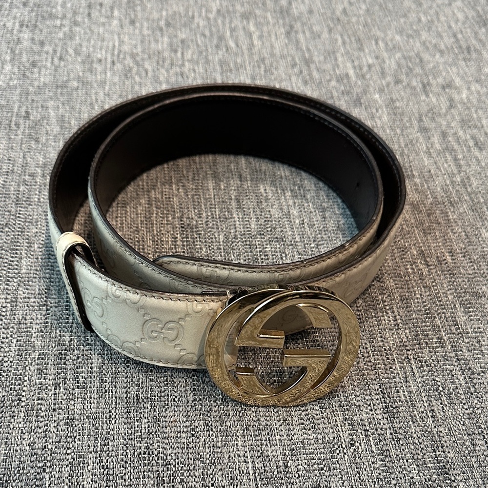 Gucci Silver and Black Leather Belt Bag